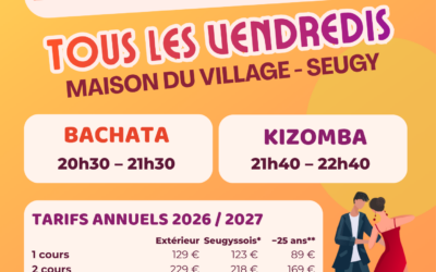💃 Les cours de Bachata & Kizomba arrivent à Seugy ! 🕺
